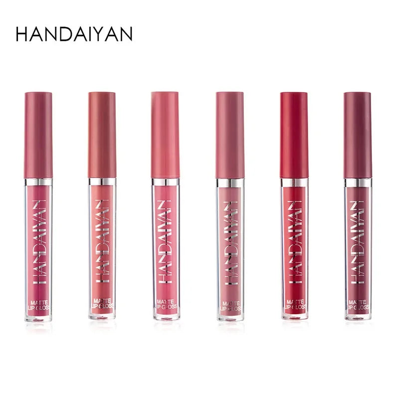 HANDAIYAN Christmas Gift 6PC/Set Matte Velvet Liquid Lipstick Waterproof Long-lasting Lip Gloss Cosmetic Keep 24 Hours Makeup