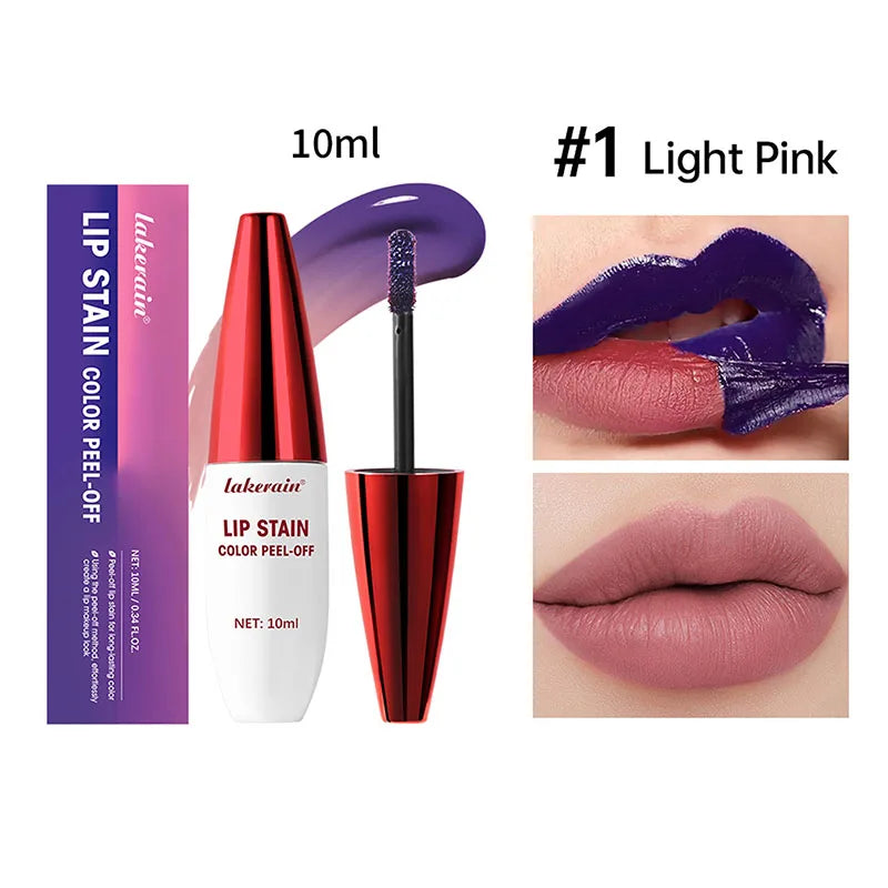 Peel Off Rose Pink Lip Gloss Matte Outline Contour Tattoo Lip Stain Waterproof Transfer Resistant Tear Off Natural Lip Tint New