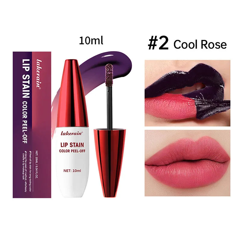 Peel Off Rose Pink Lip Gloss Matte Outline Contour Tattoo Lip Stain Waterproof Transfer Resistant Tear Off Natural Lip Tint New