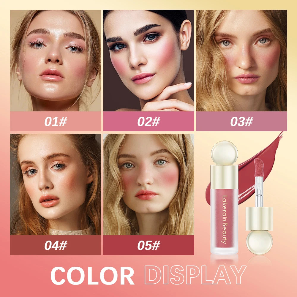 Matte Liquid Blush Velvet Blusher Orange Peach Face Pigment Lasting Beauty Natural Cheek Tint Cream Blush Makeup Maquiagem7.5ml