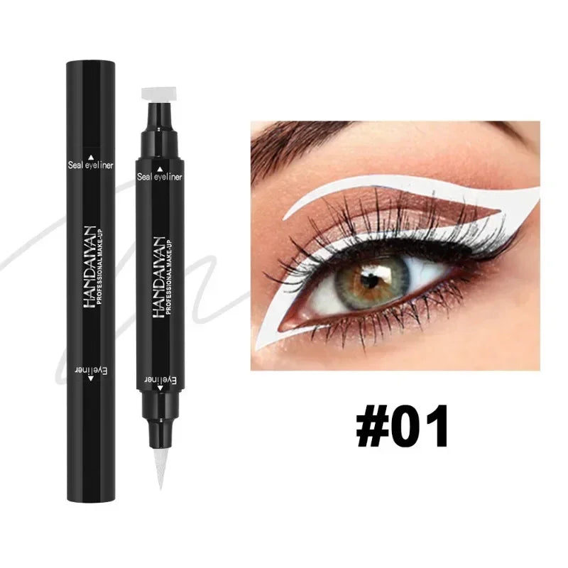 Colorful Eyeliner Stamp Triangle Dual-ended Liquid Eyeliner Waterproof Sweat-proof Quick Dry Eyeliner Makeup Seal Tool Cosmetics