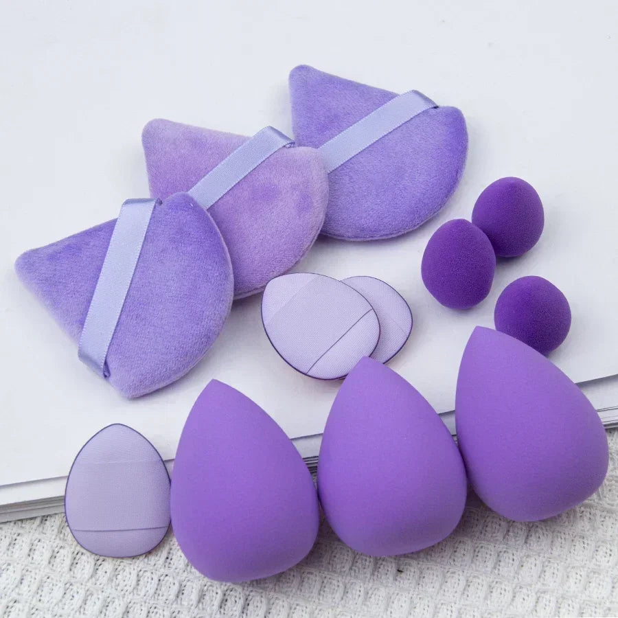 12/14Pcs Makeup Sponge Blender Beauty Foundation Sponges Cosmetic Powder Puff Wash Face Headband Wristband Make Up Accessories