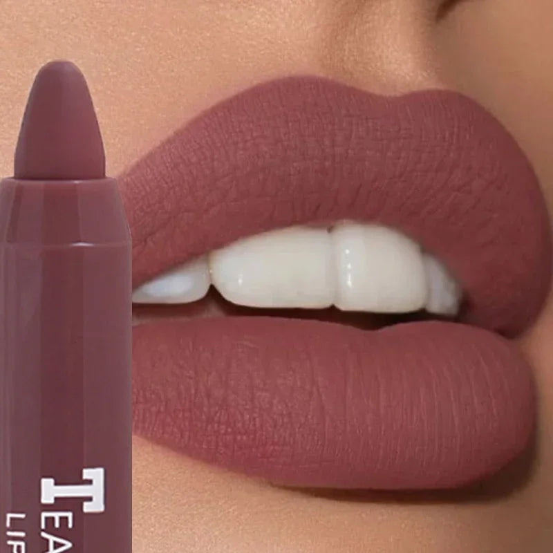 Waterproof Velvet Matte Nude Lip Gloss Waterproof Lasting Color Rendering Non-stick Cup Sexy Red Lipsticks Women Makeup Cosmetic