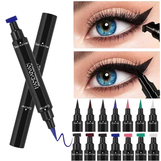 Colorful Eyeliner Stamp Triangle Dual-ended Liquid Eyeliner Waterproof Sweat-proof Quick Dry Eyeliner Makeup Seal Tool Cosmetics