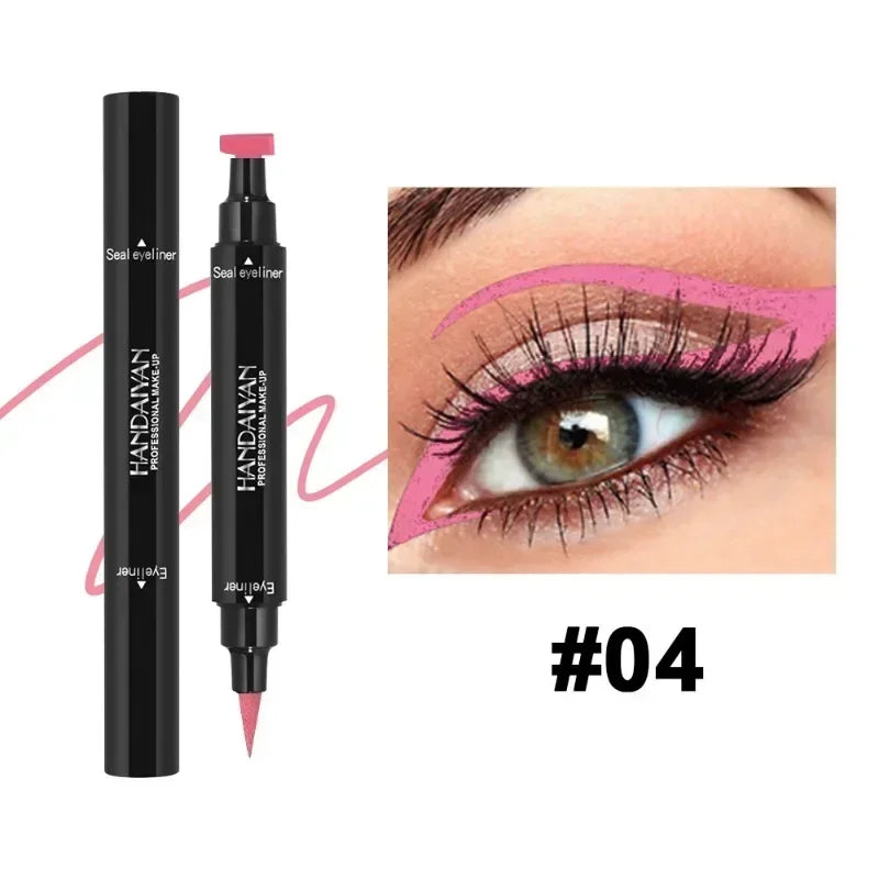 Colorful Eyeliner Stamp Triangle Dual-ended Liquid Eyeliner Waterproof Sweat-proof Quick Dry Eyeliner Makeup Seal Tool Cosmetics