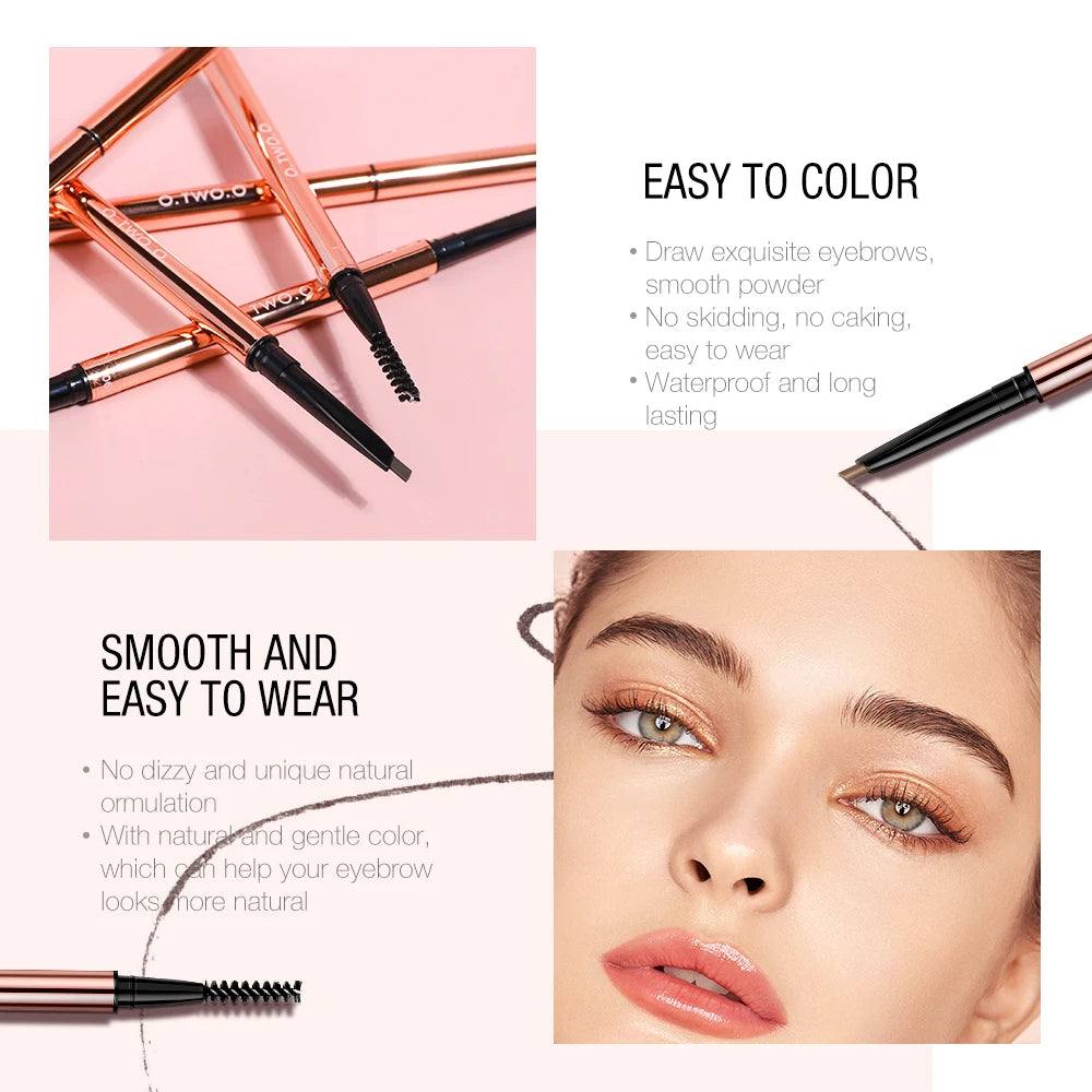 O.TWO.O Waterproof Makeup Eyebrow Pencil Ultra Fine Triangle Eye Brow 6 Colors Precise Brow Definer Lasting Blonde Brown Eyebrow