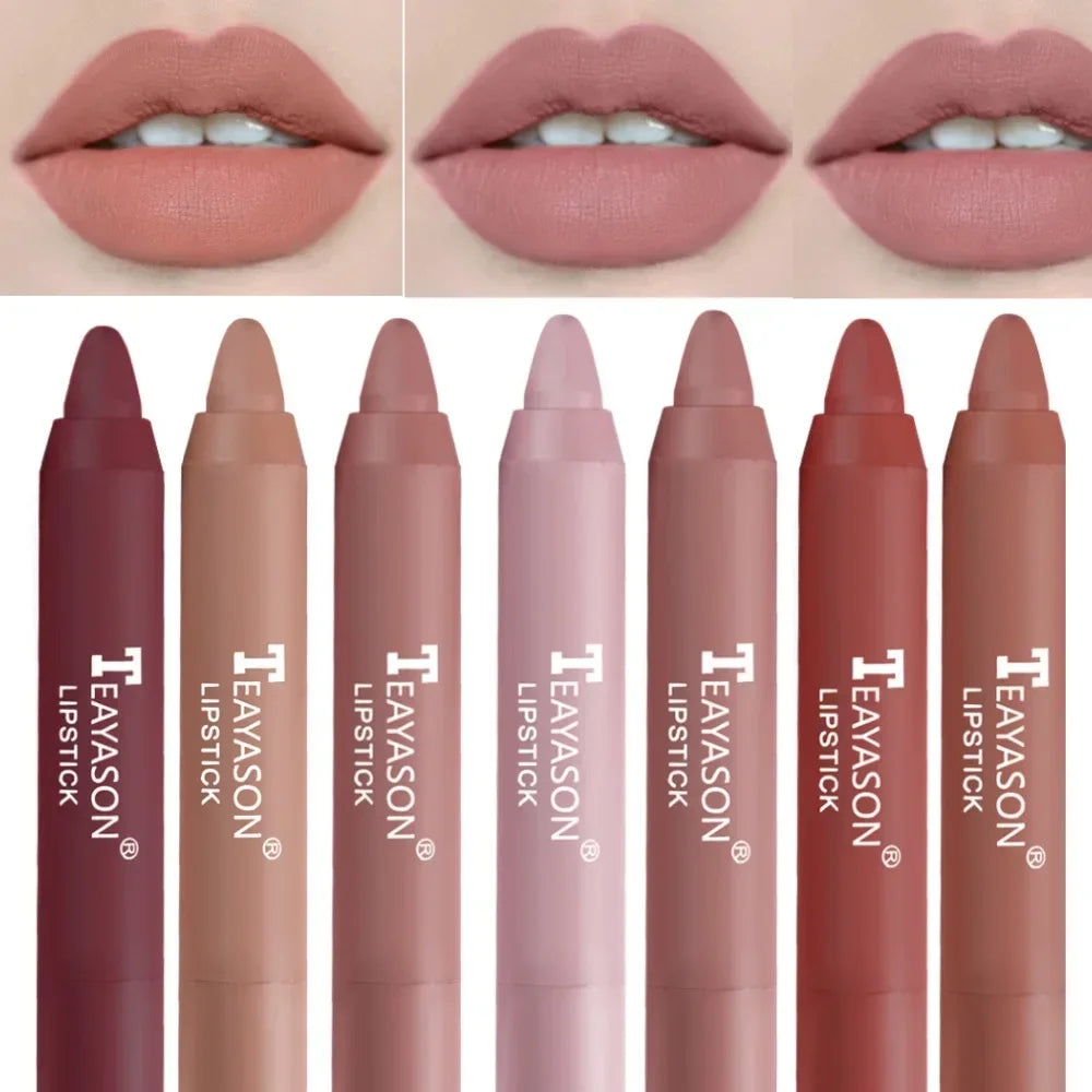 Waterproof Velvet Matte Nude Lip Gloss Waterproof Lasting Color Rendering Non-stick Cup Sexy Red Lipsticks Women Makeup Cosmetic