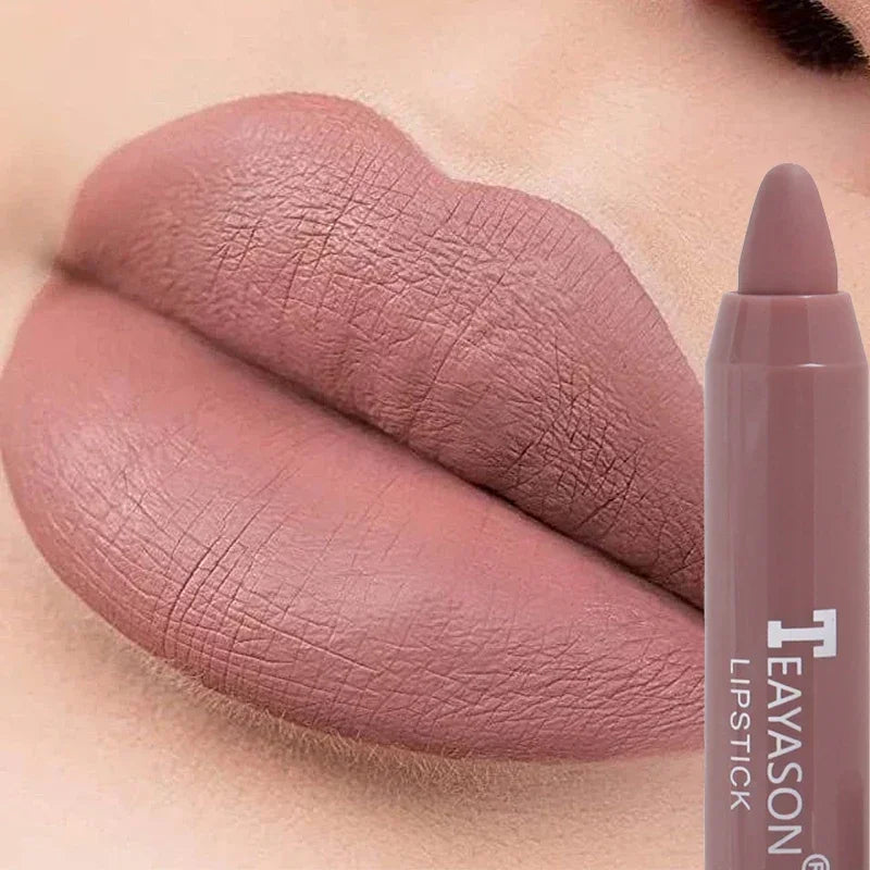 Waterproof Velvet Matte Nude Lip Gloss Waterproof Lasting Color Rendering Non-stick Cup Sexy Red Lipsticks Women Makeup Cosmetic