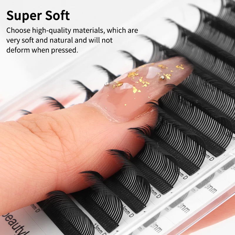 winky beauty 5D Flora Lashes 0.07mm Easy Fan Eyelash Extensions Wholesales Premade Volume 12 Rows Natural Soft Lashes