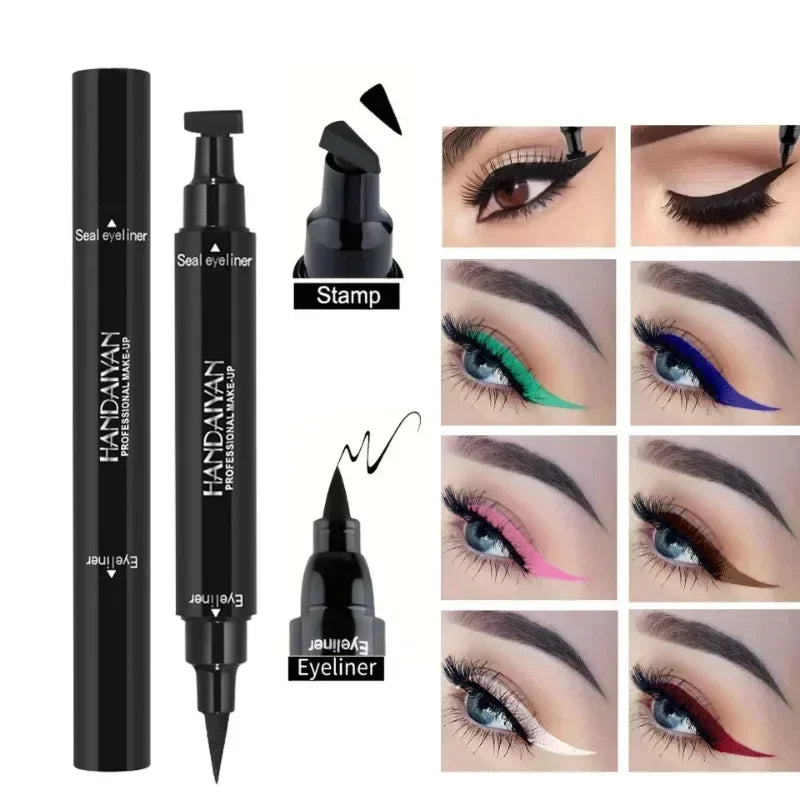 Colorful Eyeliner Stamp Triangle Dual-ended Liquid Eyeliner Waterproof Sweat-proof Quick Dry Eyeliner Makeup Seal Tool Cosmetics