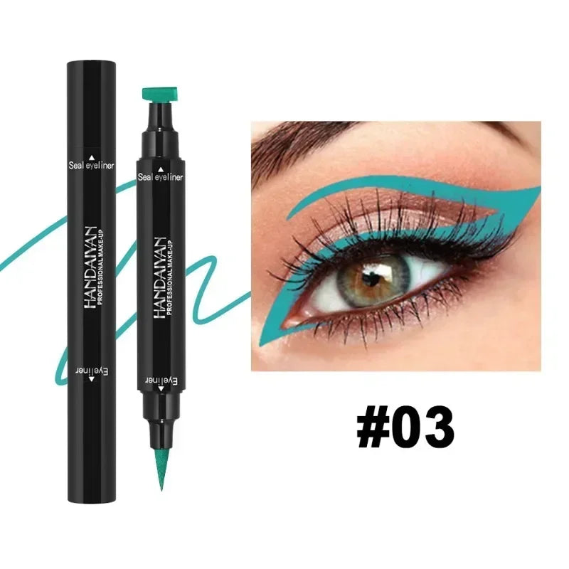 Colorful Eyeliner Stamp Triangle Dual-ended Liquid Eyeliner Waterproof Sweat-proof Quick Dry Eyeliner Makeup Seal Tool Cosmetics