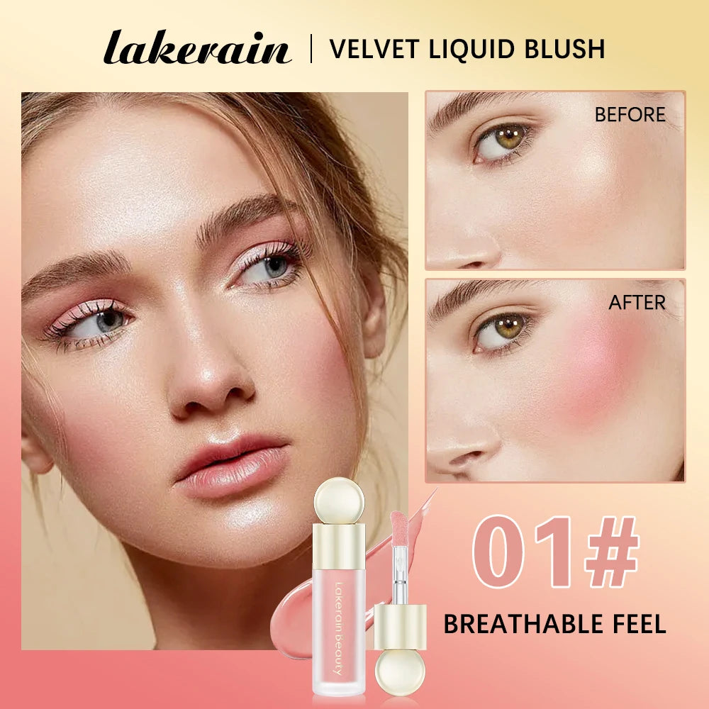 Matte Liquid Blush Velvet Blusher Orange Peach Face Pigment Lasting Beauty Natural Cheek Tint Cream Blush Makeup Maquiagem7.5ml