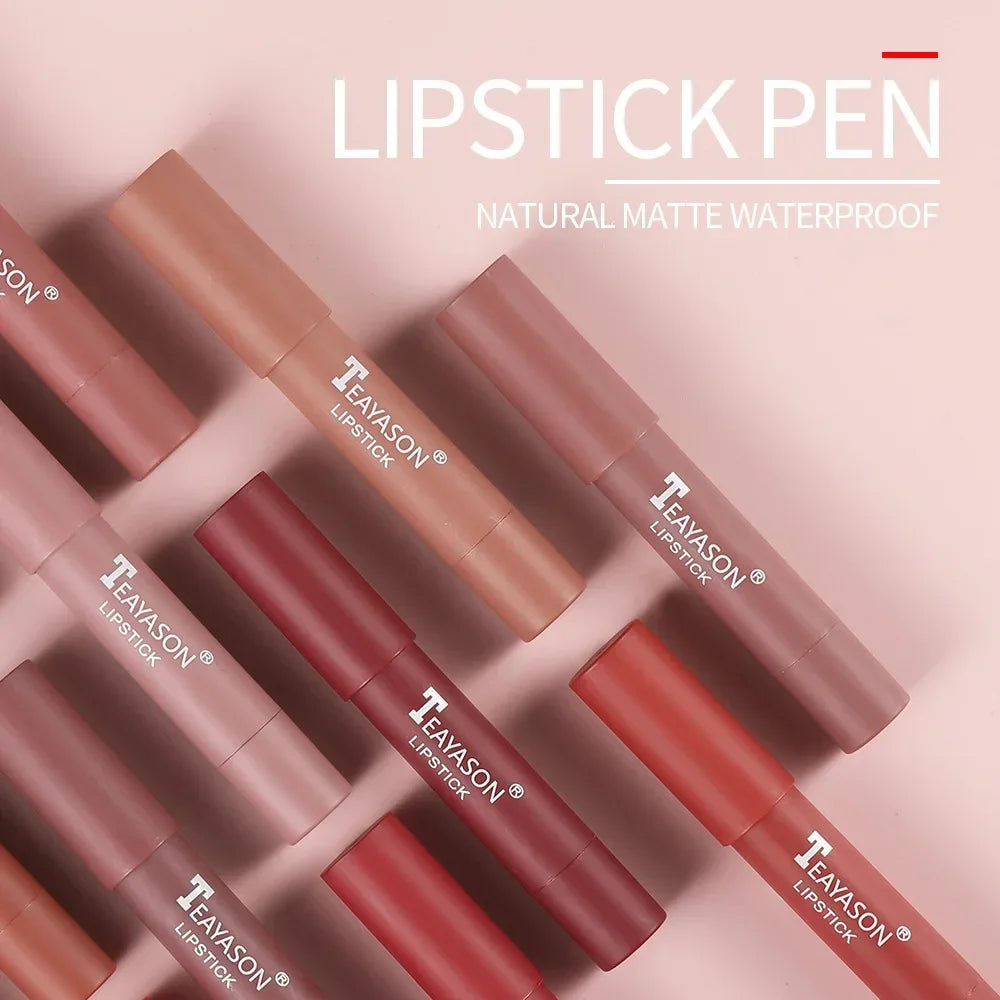 Waterproof Velvet Matte Nude Lip Gloss Waterproof Lasting Color Rendering Non-stick Cup Sexy Red Lipsticks Women Makeup Cosmetic