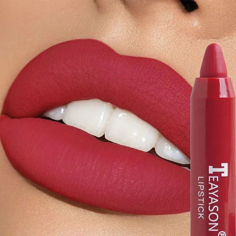 Waterproof Velvet Matte Nude Lip Gloss Waterproof Lasting Color Rendering Non-stick Cup Sexy Red Lipsticks Women Makeup Cosmetic