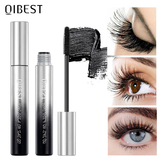 QIBEST Mascara 4d Silk Fiber Mascara Waterproof Extra Volume Smudge-proof Curling Lengthening Eyelash Extension Eye Makeup Tools